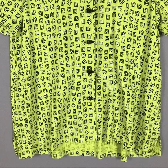 Ali Miles Plaid Print Wire Collar 3/4 Cinched Tie Sleeve Woven Tunic, Sz: Large - Picture 4 of 9